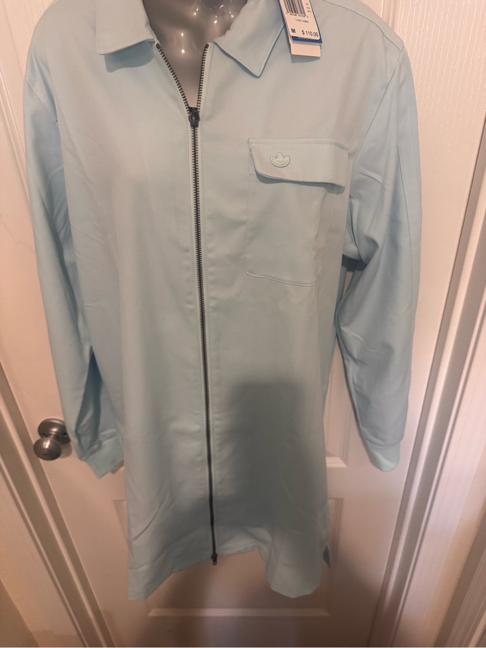 adidas Light Blue Women's Casual Button-Down Shirt Dress